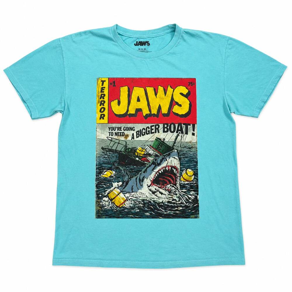 Jaws Terror Comic Book Graphic T-Shirt Size M